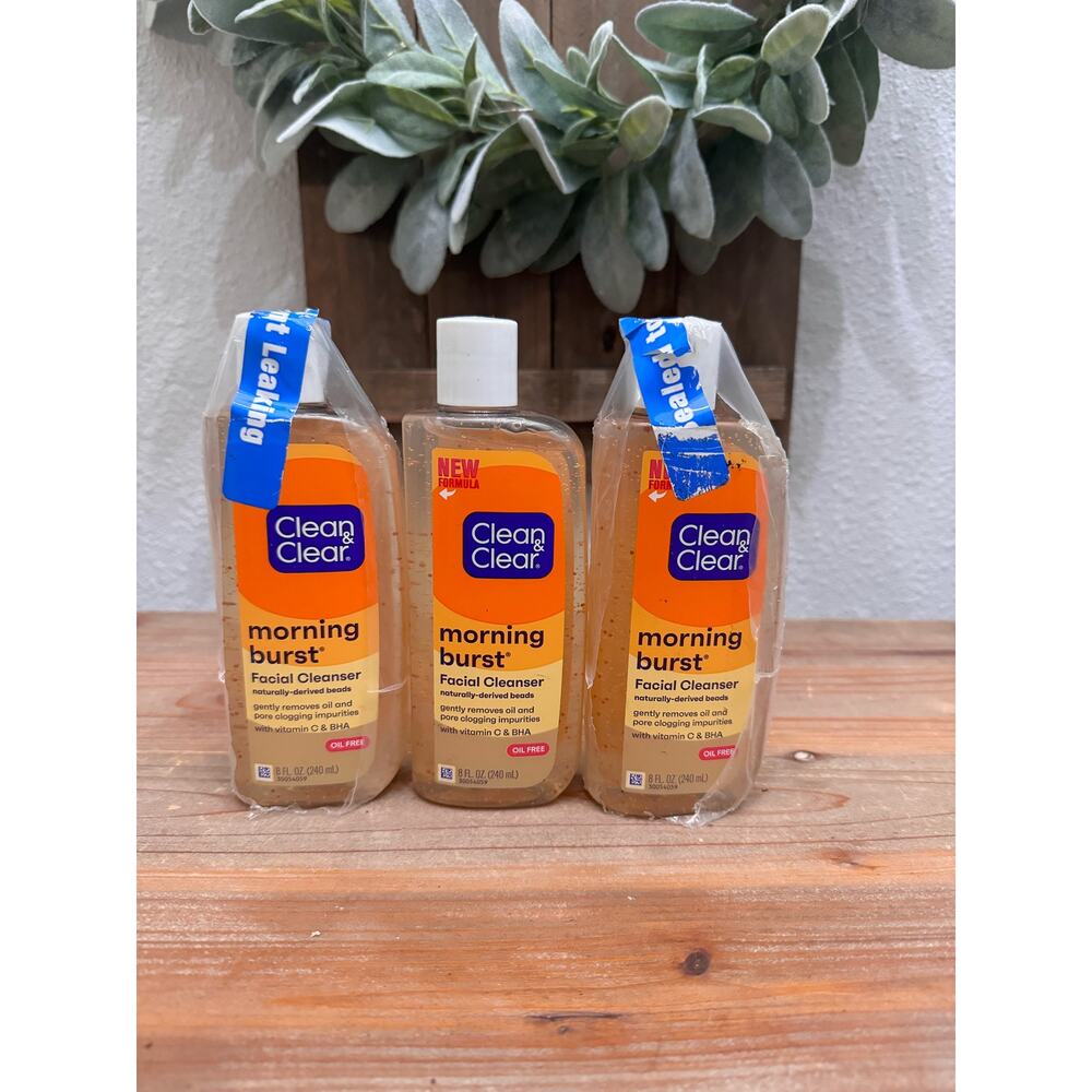 NEW 3 Clean & Clear MORNING BURST Facial Cleanser Vitamin C Face wash 8oz